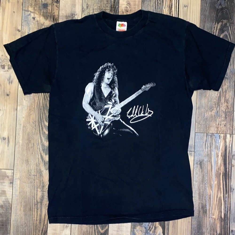 Vintage band tee Eddie Van Helen Black Guitarist Graphic Tee